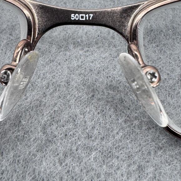 Jill Stuart Eyeglasses Womens Brown Studded Rectangle JS005-1 50-17-135 w/ Case - Picture 9 of 13